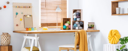 A Bright, Organised Sewing Room