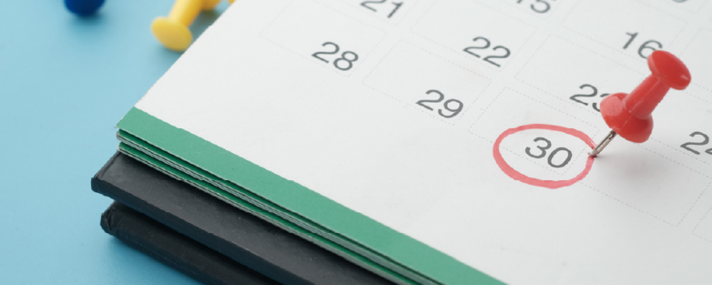 A calendar with a customer's move out date
