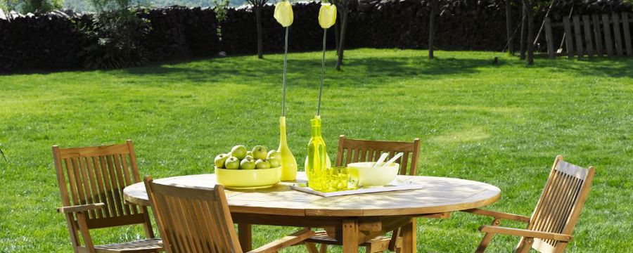 a modern garden coffee table with hidden storage
