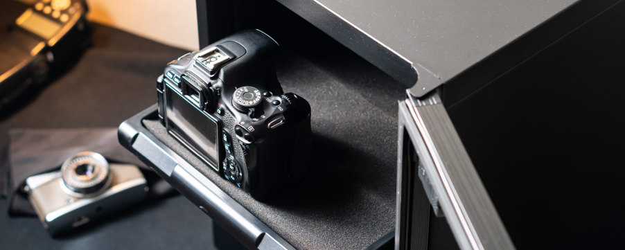 camera-being-locked-in-safe-in-self-storage-unit
