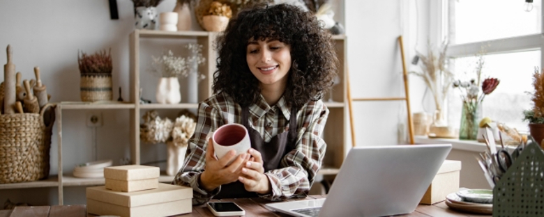 An online retailer looking up self storage options at Storage King Crawley