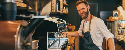 Male Barista At Work