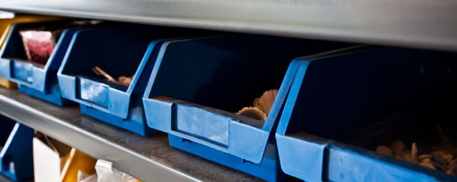containers in garage space