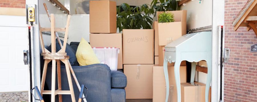 Boxes at home ready to be moved