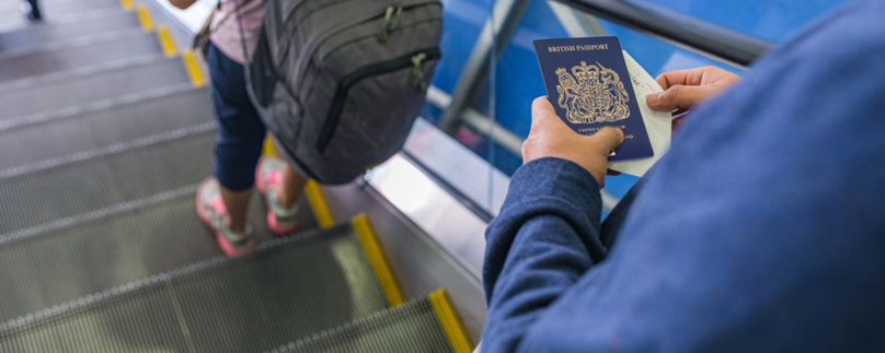 Man holding his passport