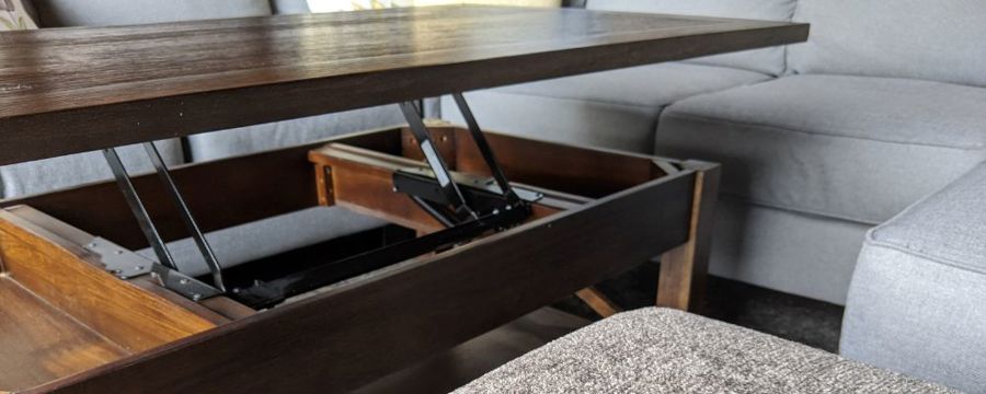 a coffee table with secret compartments