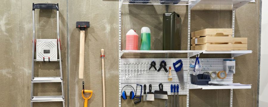 garden tools neatly organised