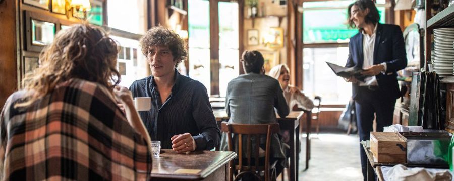 a couple enjoying a cup of coffee