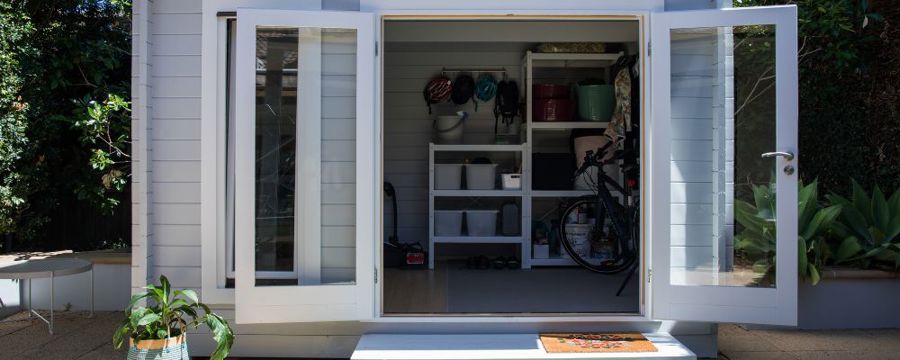 a neatly presented modern potting shed